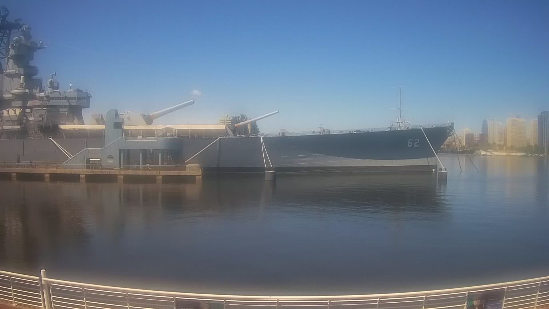 Battleship New Jersey Bow and Philly Skyline