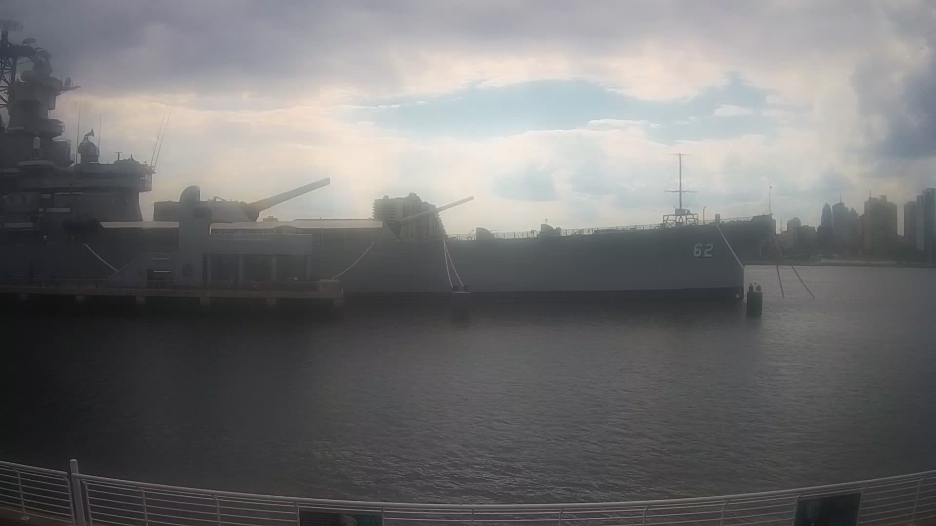 Battleship New Jersey Bow and Philly Skyline