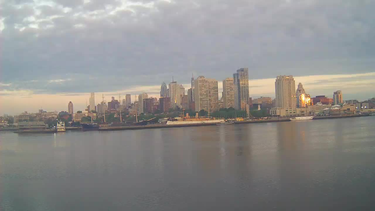 Battleship New Jersey View of Philly Skyline and Penns Landing