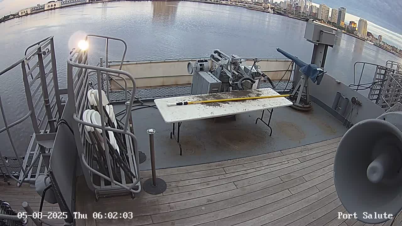 Battleship New Jersey View of Philly & Port Salute