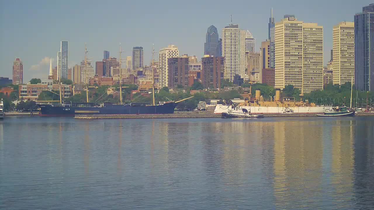 Battleship New Jersey View of the Moshulu and Penns Landing