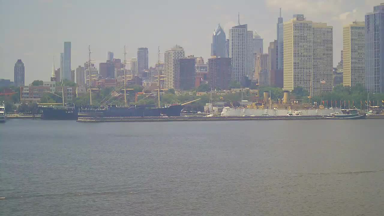 Battleship New Jersey View of the Moshulu and Penns Landing