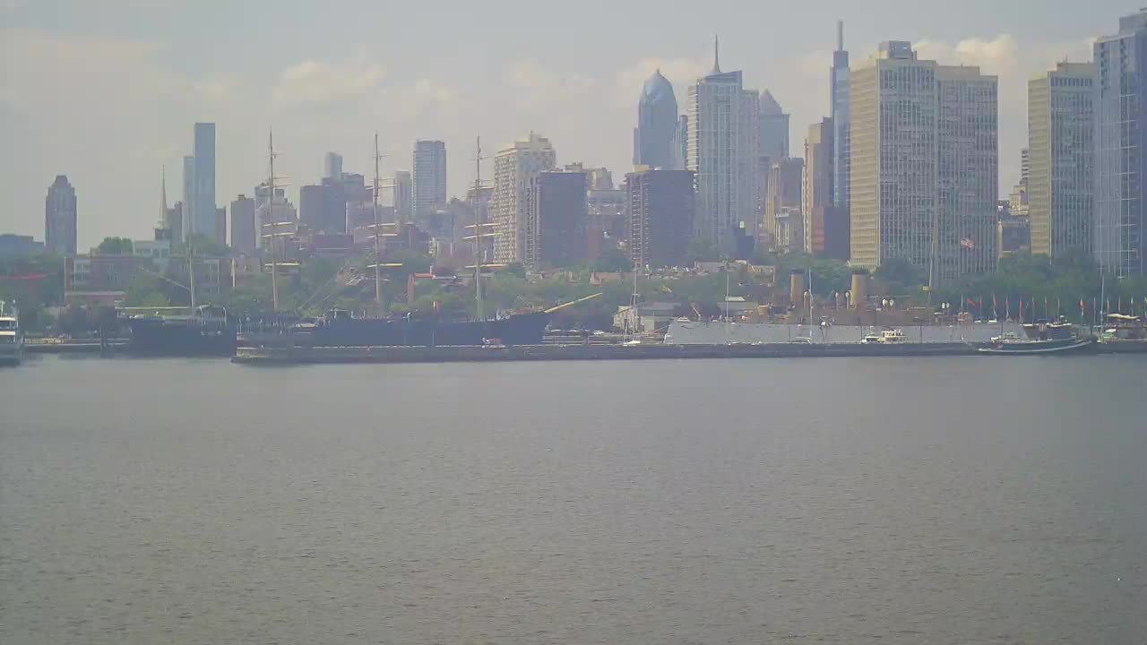 Battleship New Jersey View of the Moshulu and Penns Landing