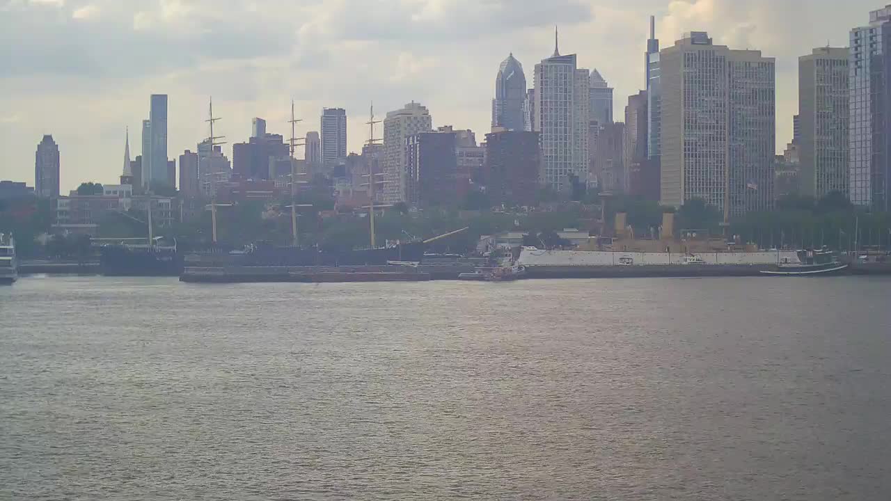 Battleship New Jersey View of the Moshulu and Penns Landing
