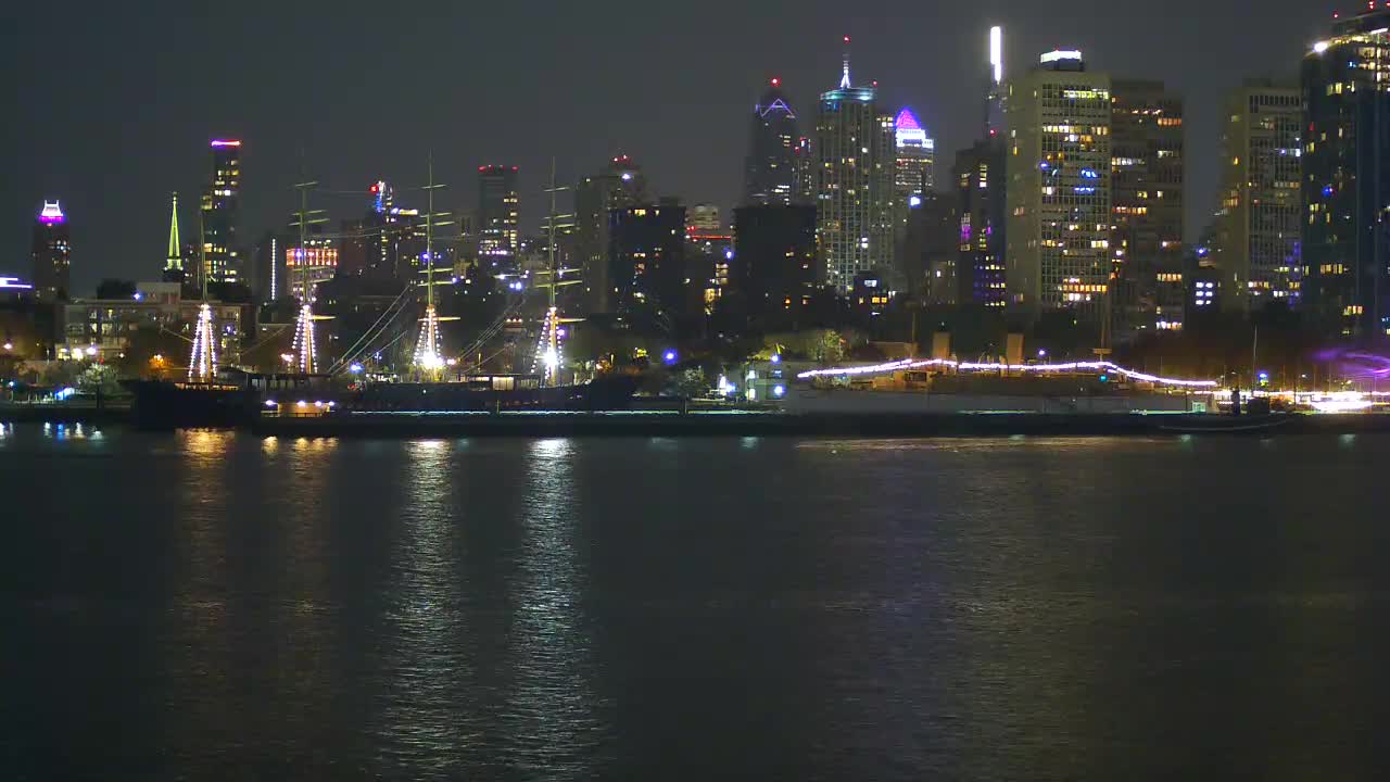 Battleship New Jersey View of the Moshulu and Penns Landing