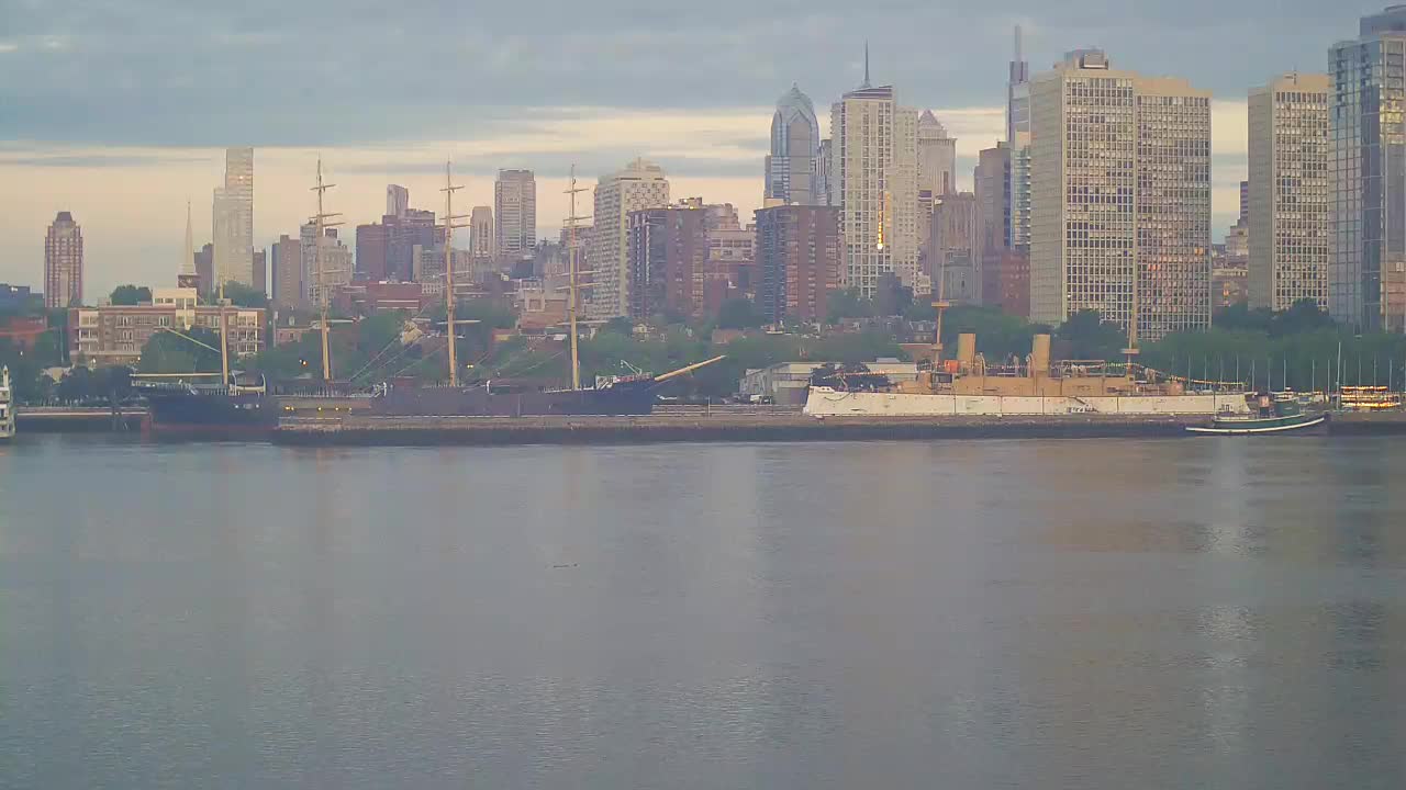 Battleship New Jersey View of the Moshulu and Penns Landing