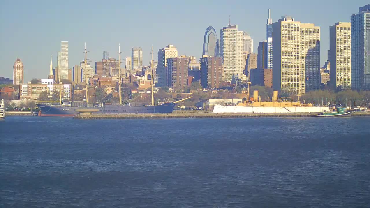 Battleship New Jersey View of the Moshulu and Penns Landing