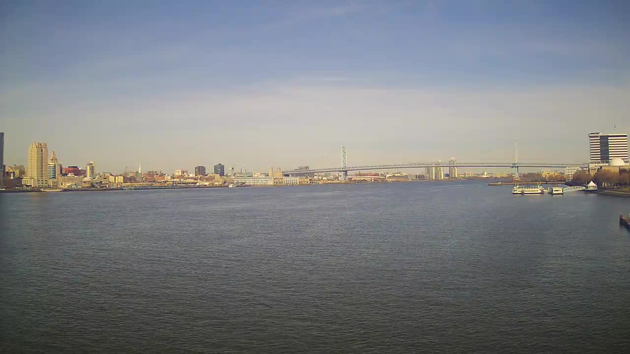 Battleship New Jersey View of the the Ben Franklin Bridge
