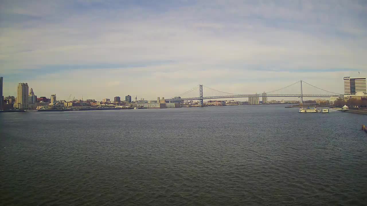 Battleship New Jersey View of the the Ben Franklin Bridge