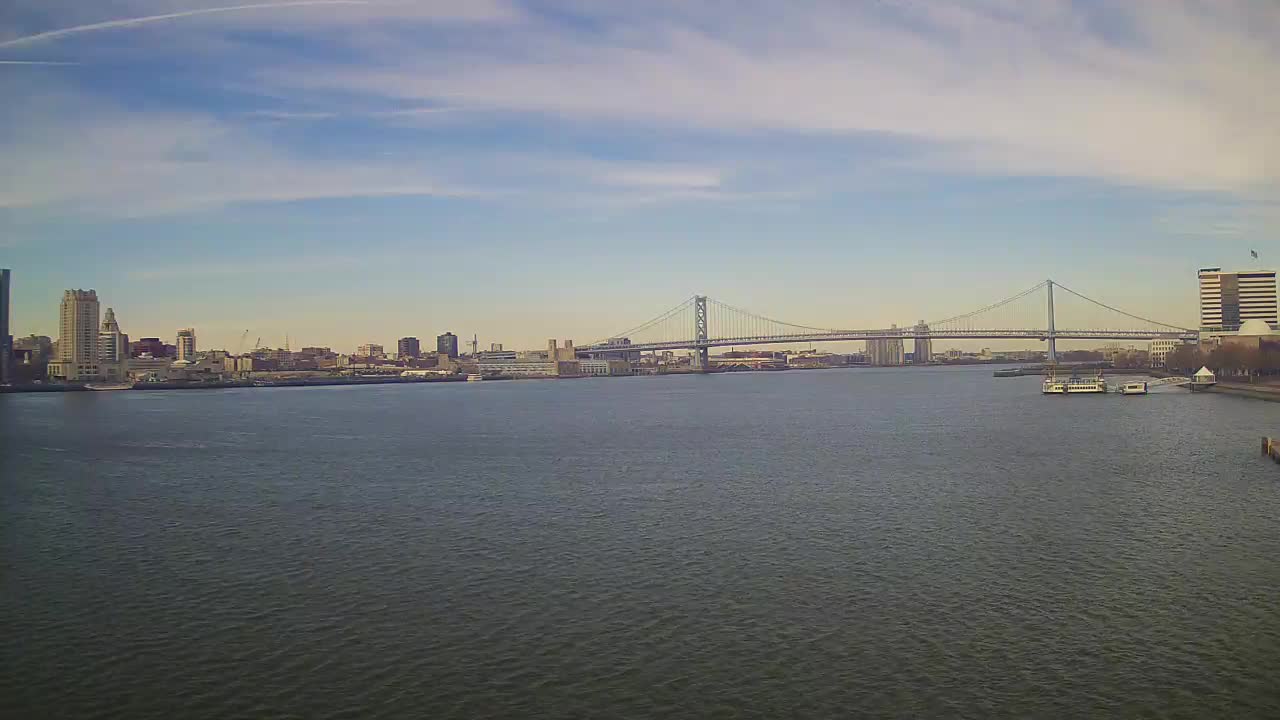 Battleship New Jersey View of the the Ben Franklin Bridge