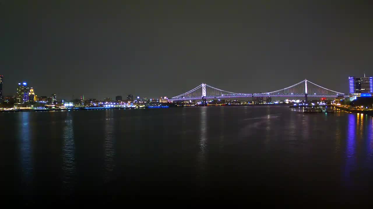 Battleship New Jersey View of the the Ben Franklin Bridge