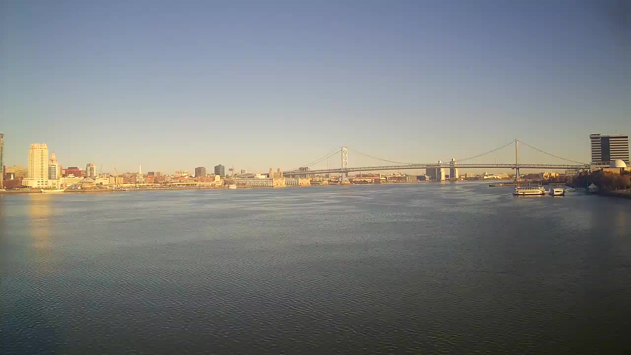 Battleship New Jersey View of the the Ben Franklin Bridge