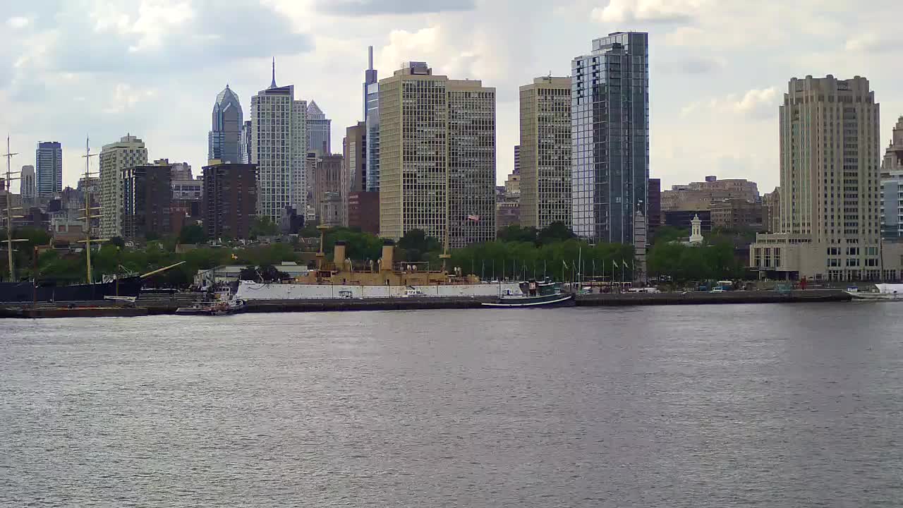 Battleship New Jersey View of Penns Landing, Hilton Hotel and Philly Skyline