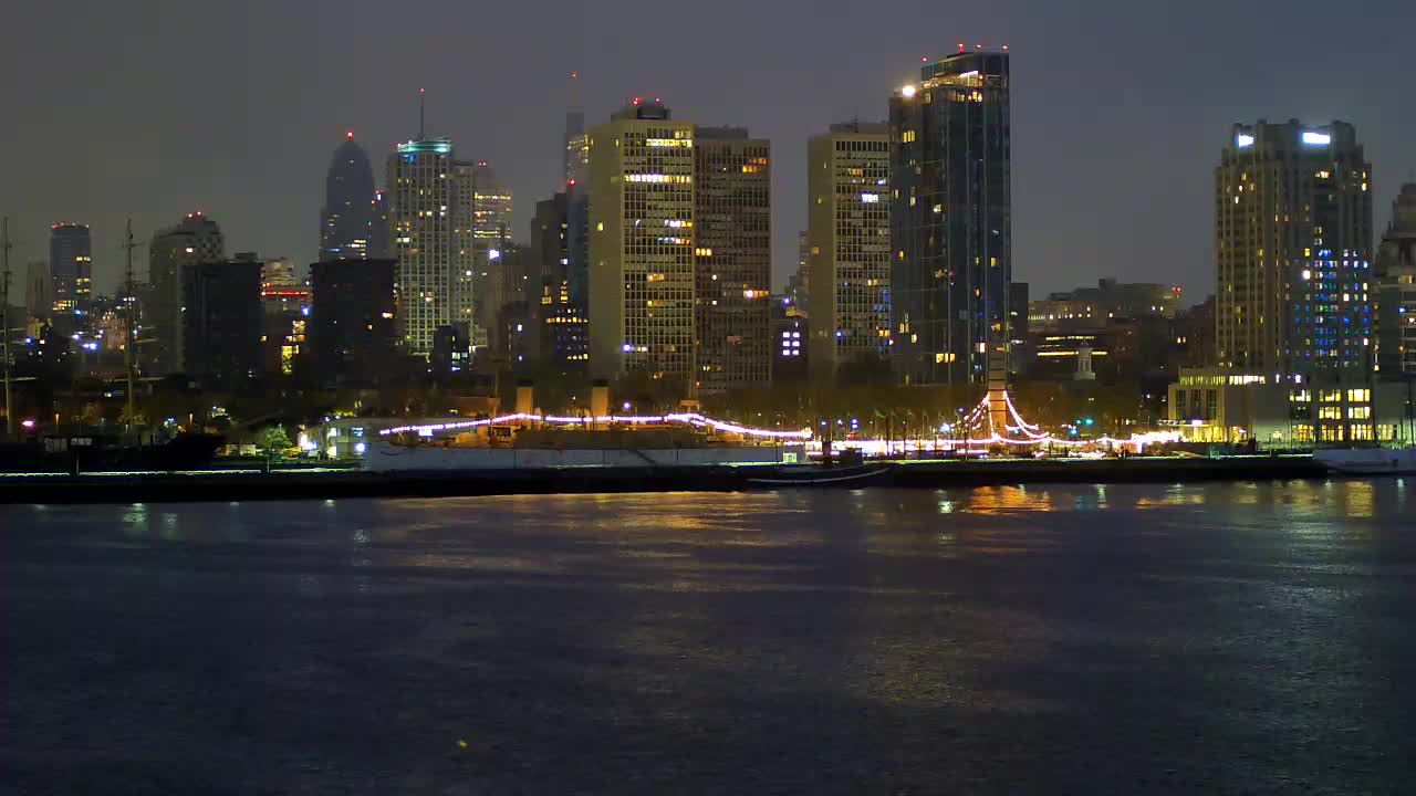 Battleship New Jersey View of Penns Landing, Hilton Hotel and Philly Skyline