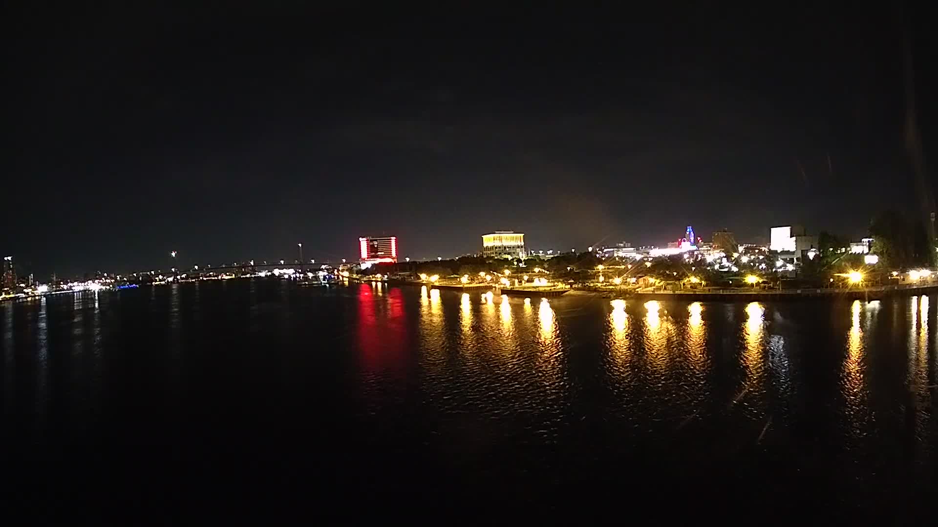 Battleship New Jersey Pano View of Ben Franklin and Camden Skyline