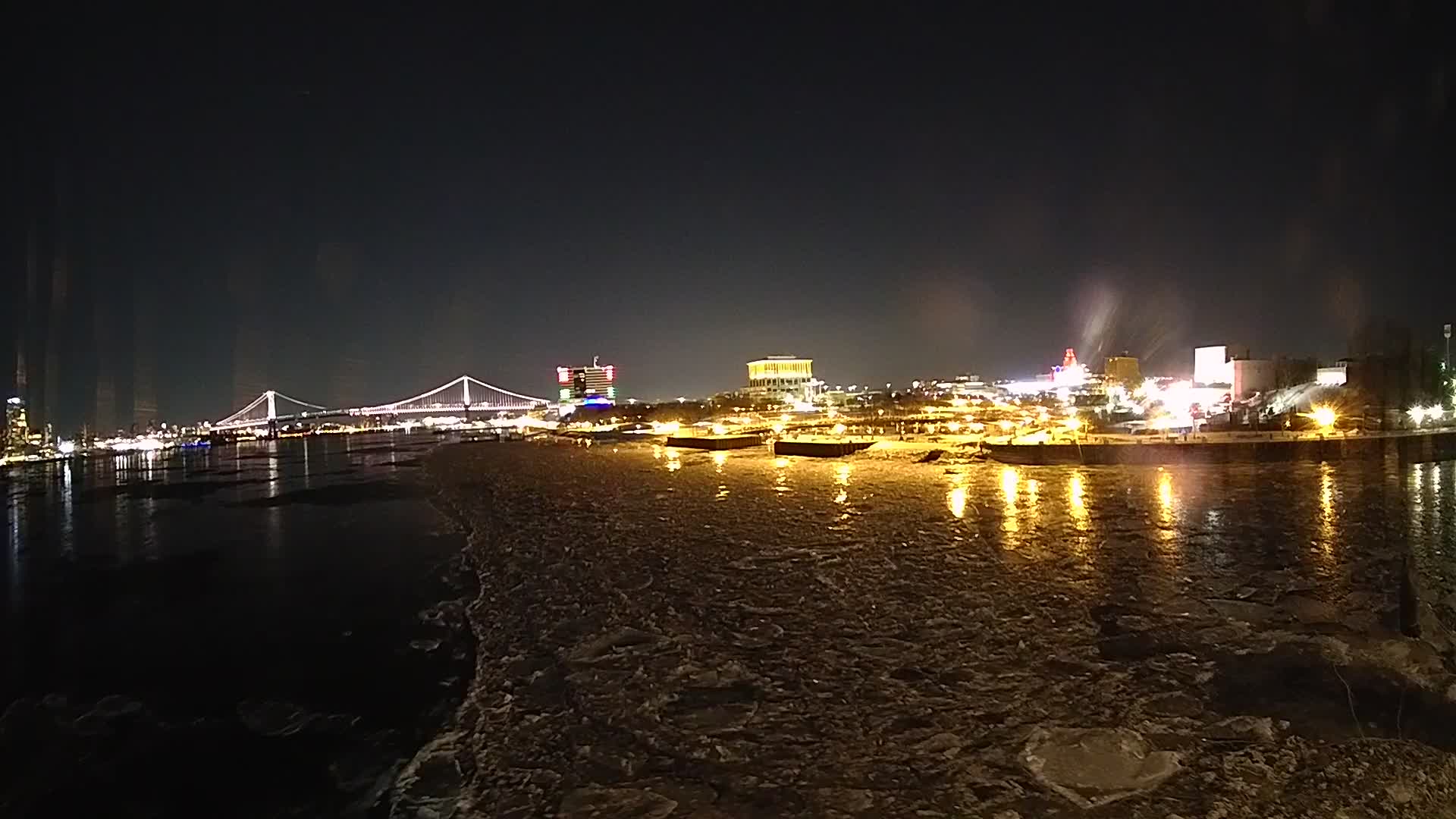 Battleship New Jersey Pano View of Ben Franklin and Camden Skyline