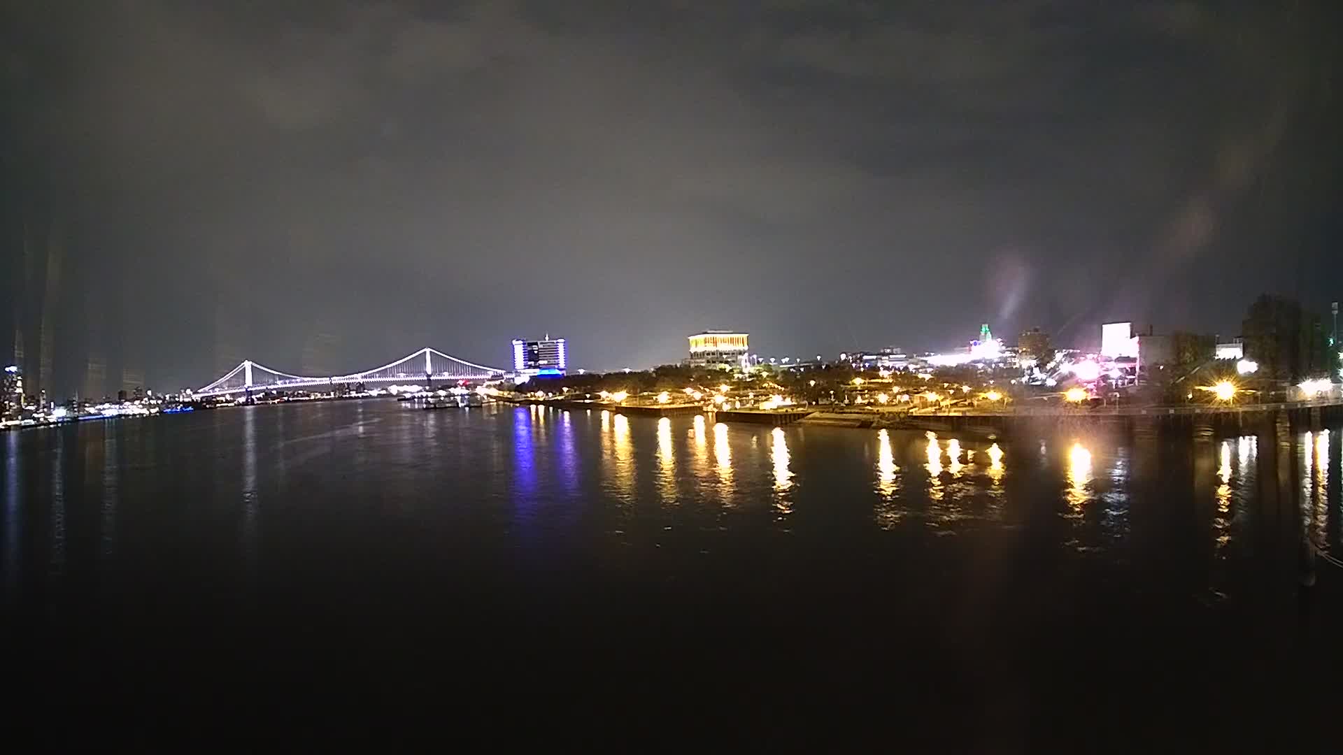 Battleship New Jersey Pano View of Ben Franklin and Camden Skyline