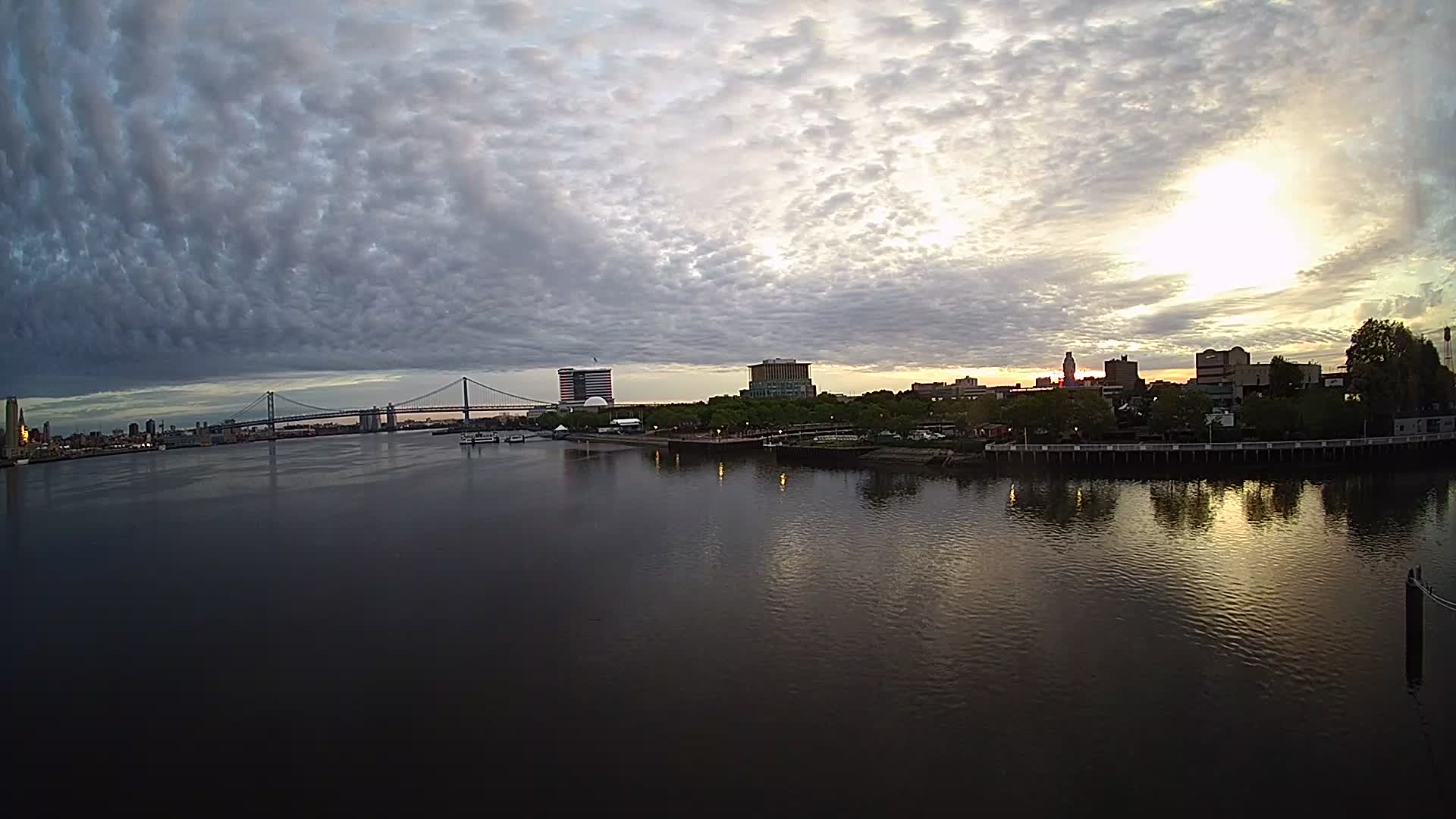 Battleship New Jersey Pano View of Ben Franklin and Camden Skyline