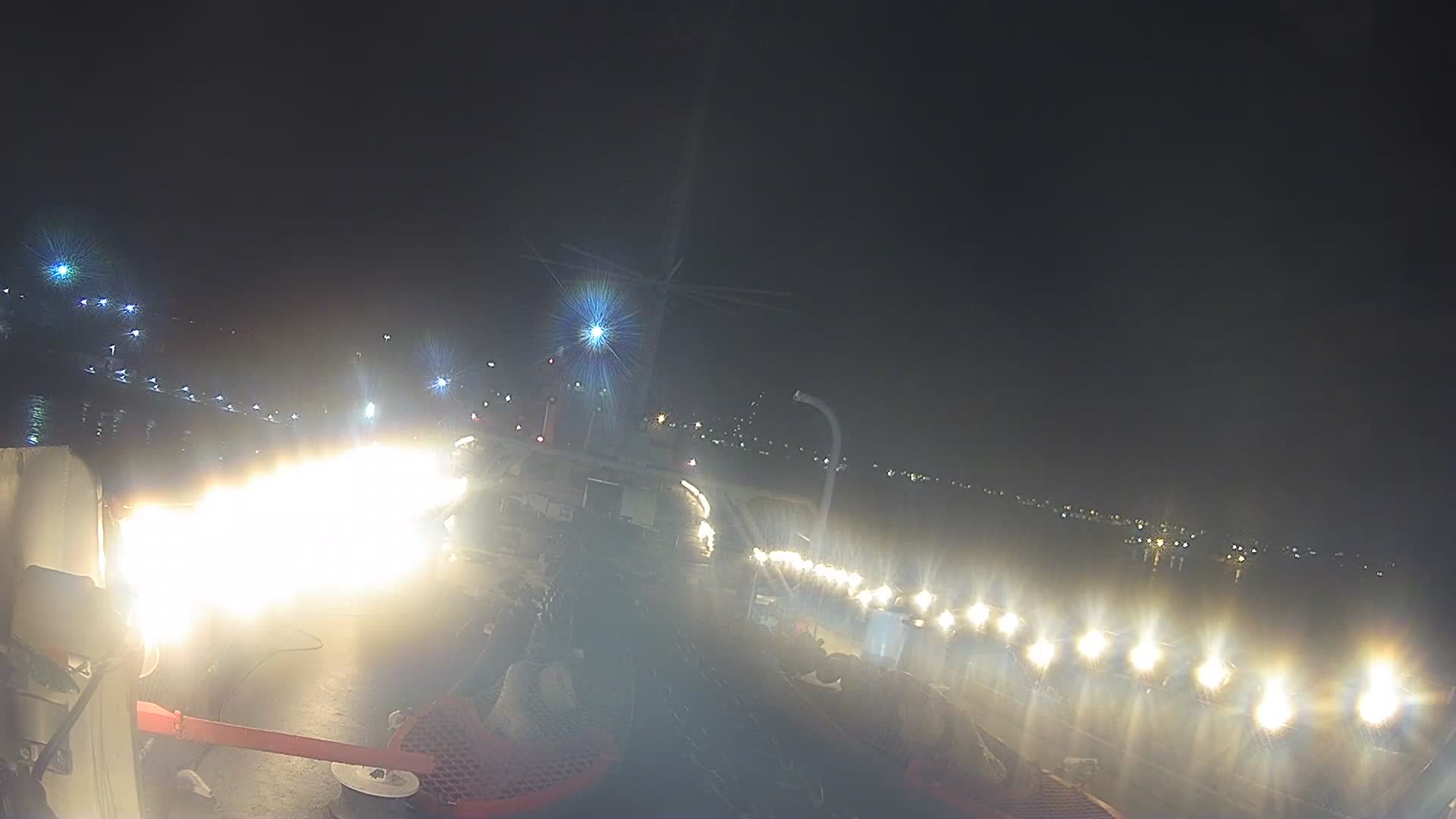 Battleship New Jersey Looking at Bridge from Bow of Ship (wide)