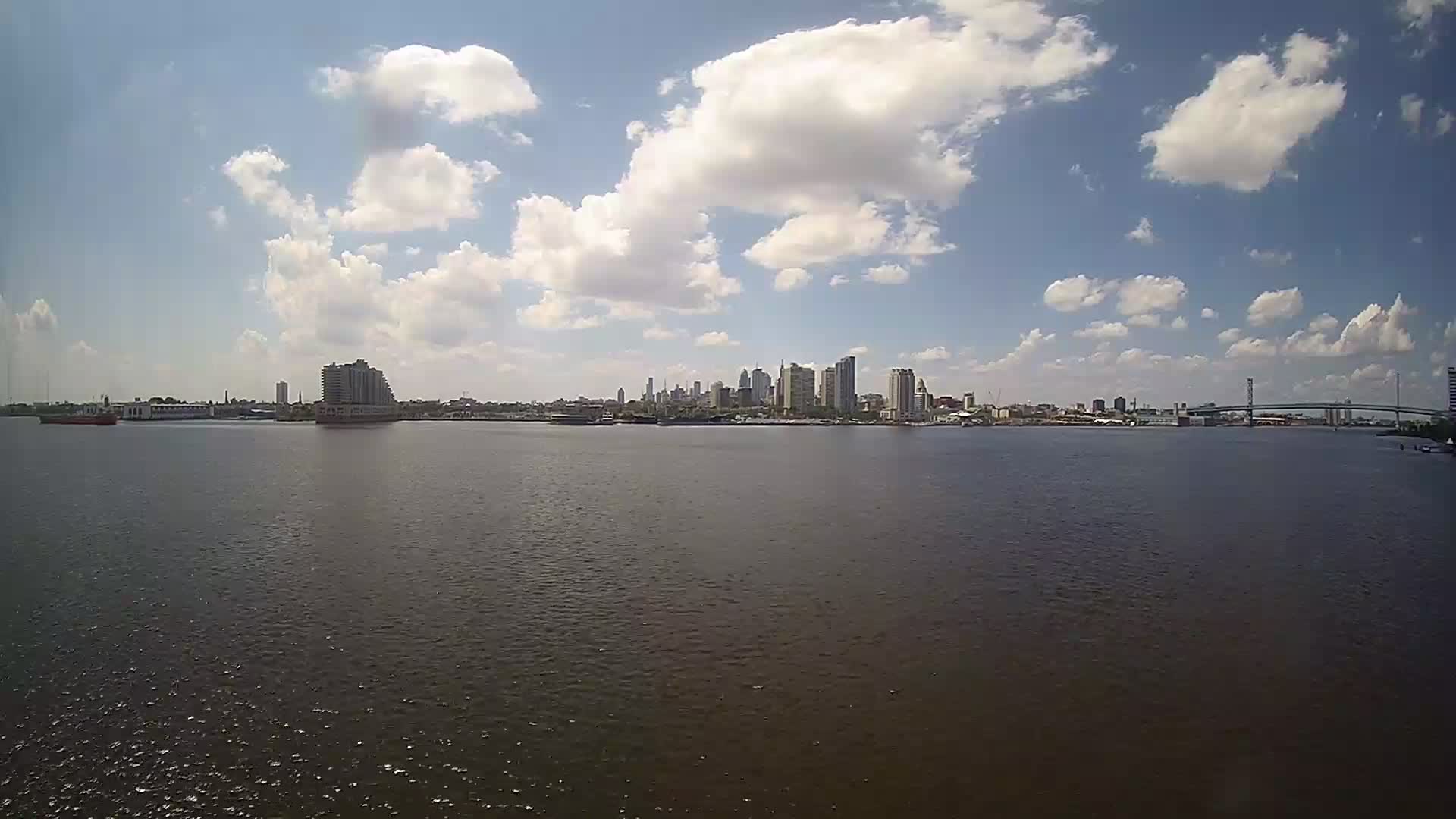 Battleship New Jersey Looking East 180 Degree view the Delaware River and Philly Skyline