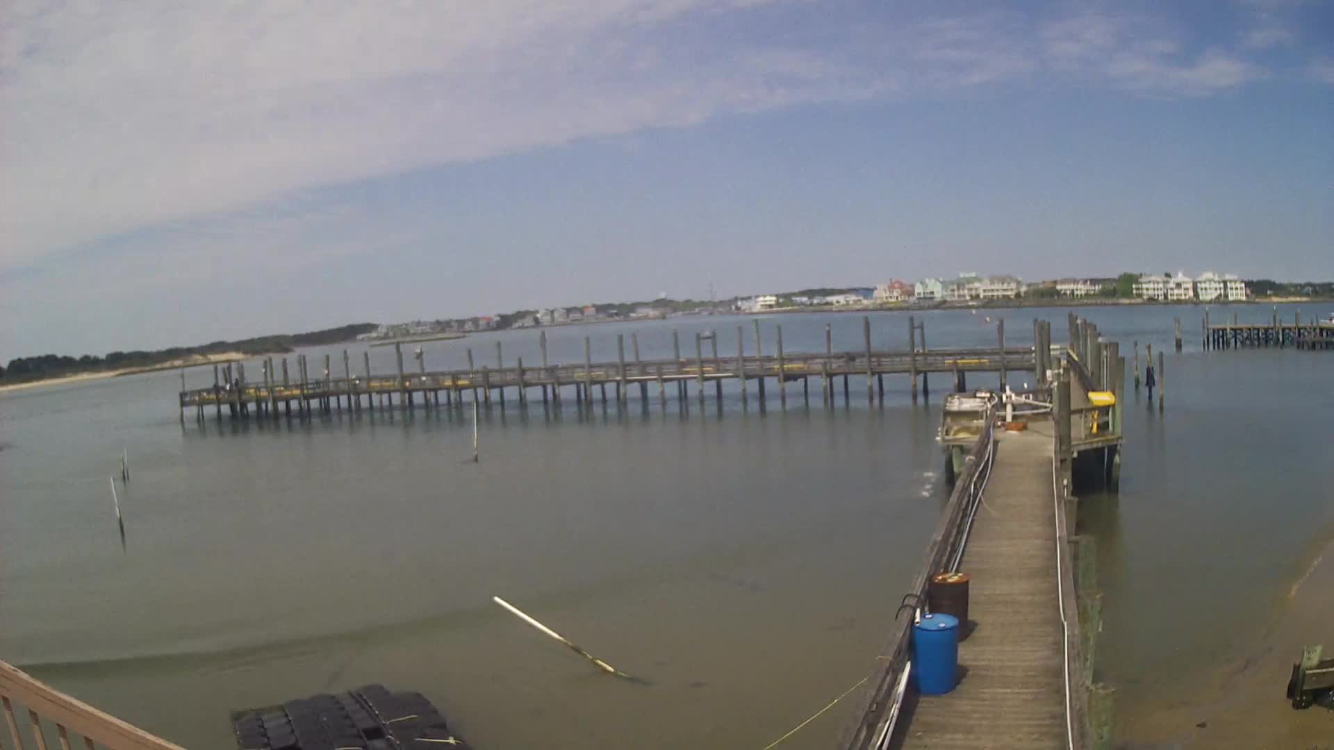 Oceanic Fishing Pier Wide Shot Looking West