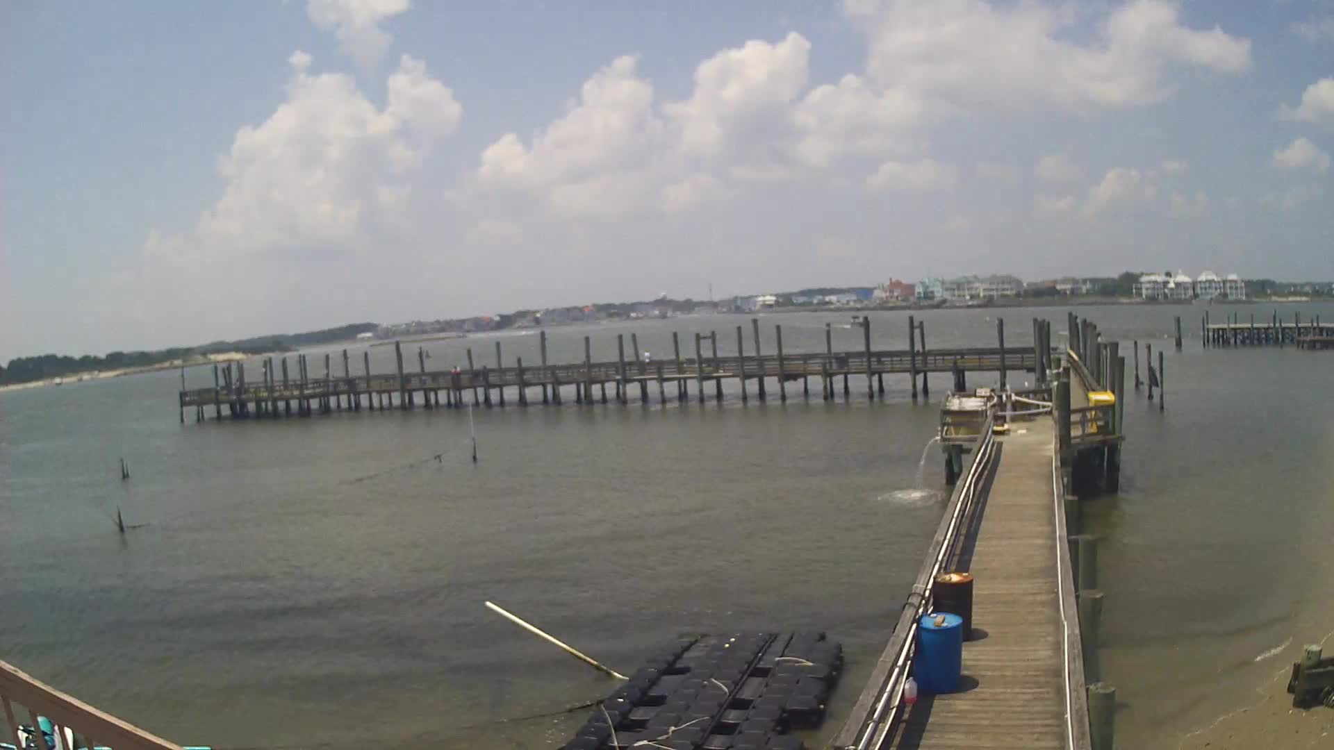 Oceanic Fishing Pier Wide Shot Looking West
