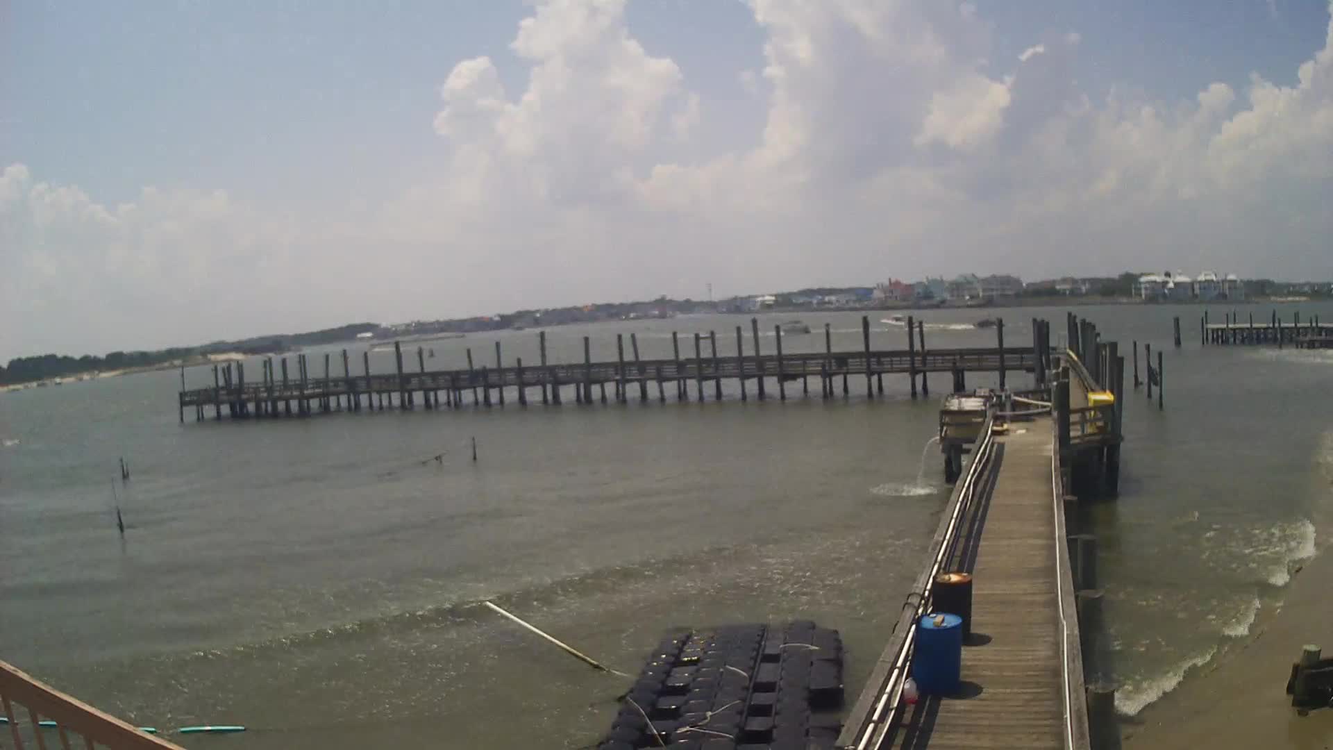 Oceanic Fishing Pier Wide Shot Looking West