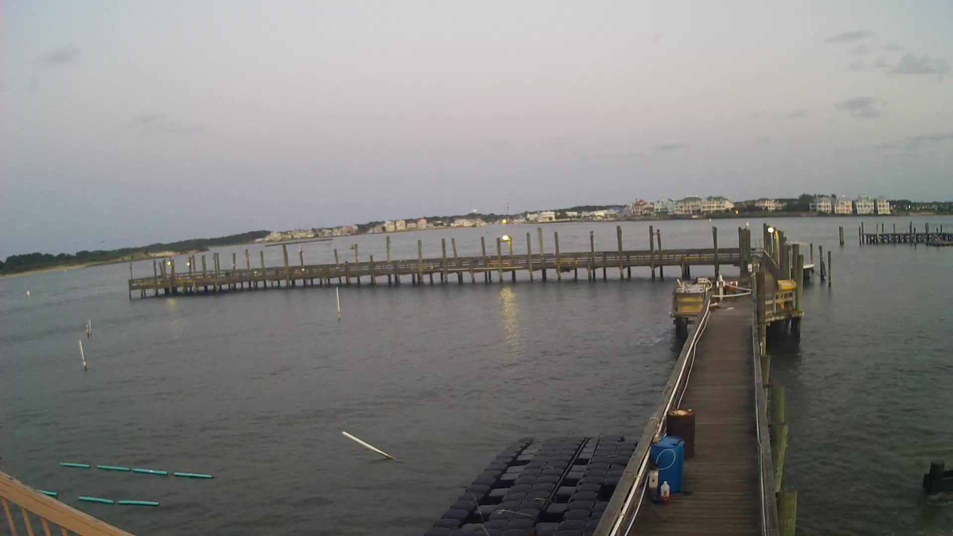 Oceanic Fishing Pier Wide Shot Looking West